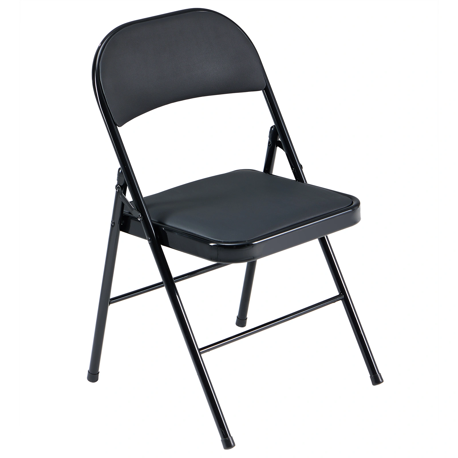 4pcs Elegant Foldable Iron & PVC Chairs for Convention & Exhibition Black view 43
