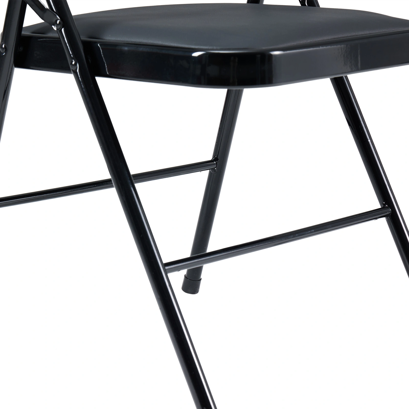 4pcs Elegant Foldable Iron & PVC Chairs for Convention & Exhibition Black view 44