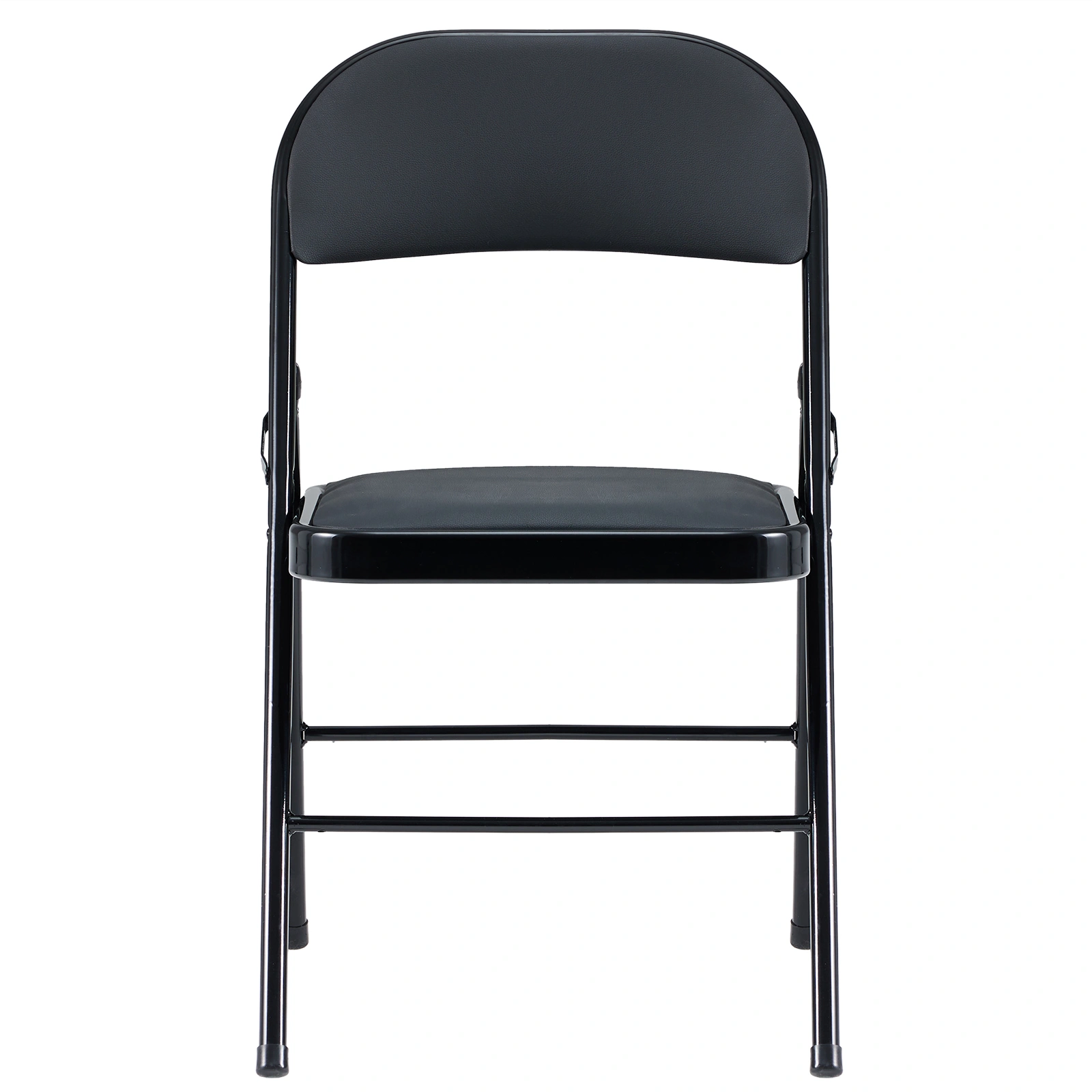 4pcs Elegant Foldable Iron & PVC Chairs for Convention & Exhibition Black view 45