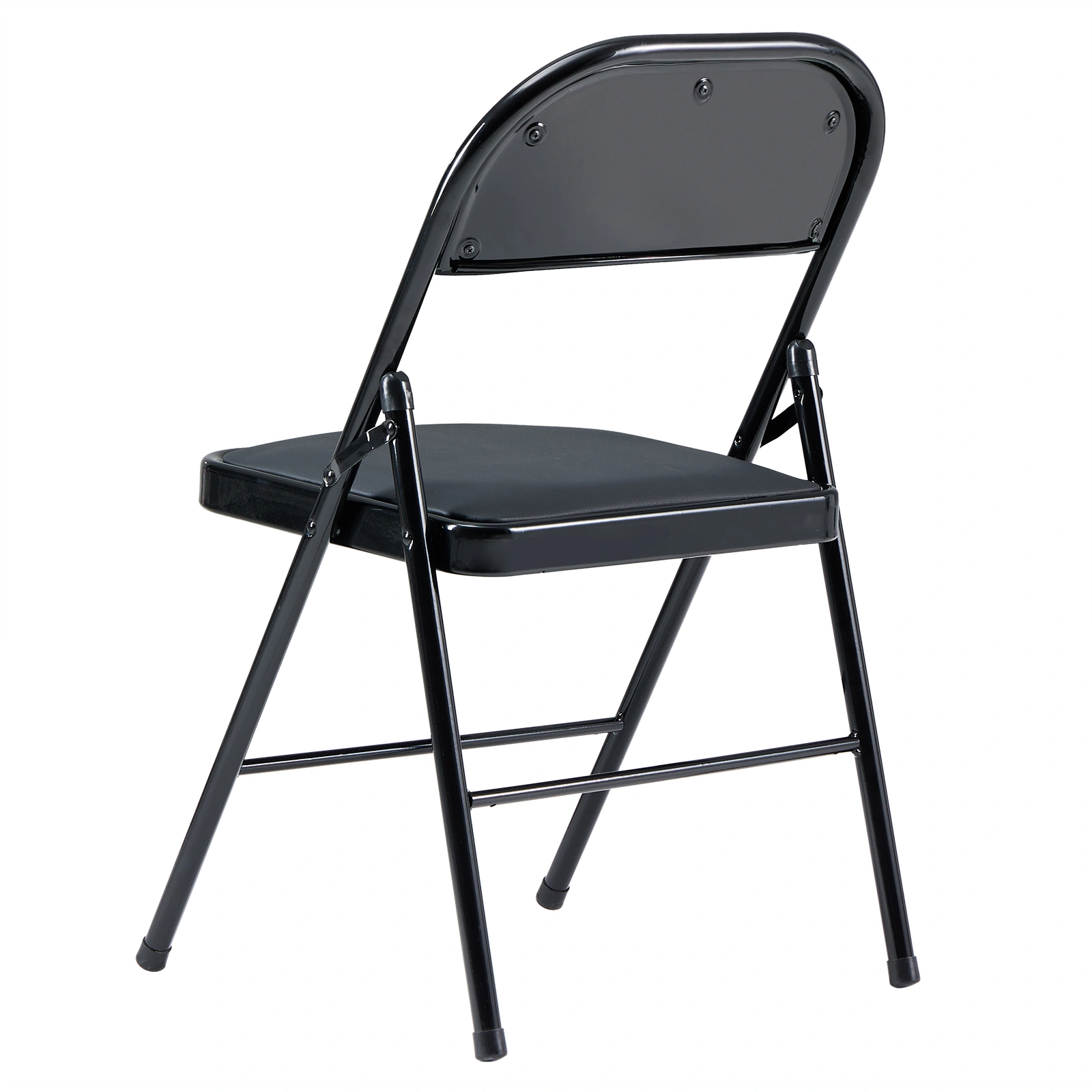 4pcs Elegant Foldable Iron & PVC Chairs for Convention & Exhibition Black view 48
