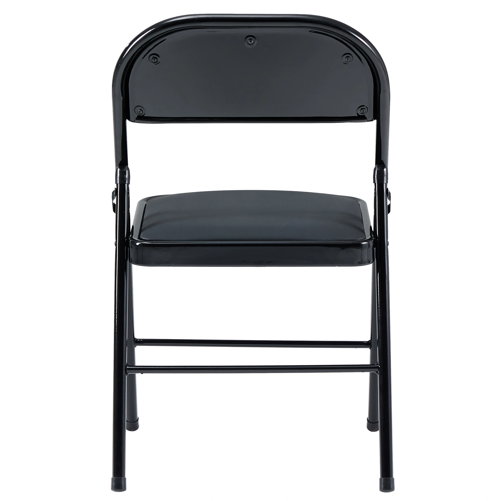4pcs Elegant Foldable Iron & PVC Chairs for Convention & Exhibition Black view 49