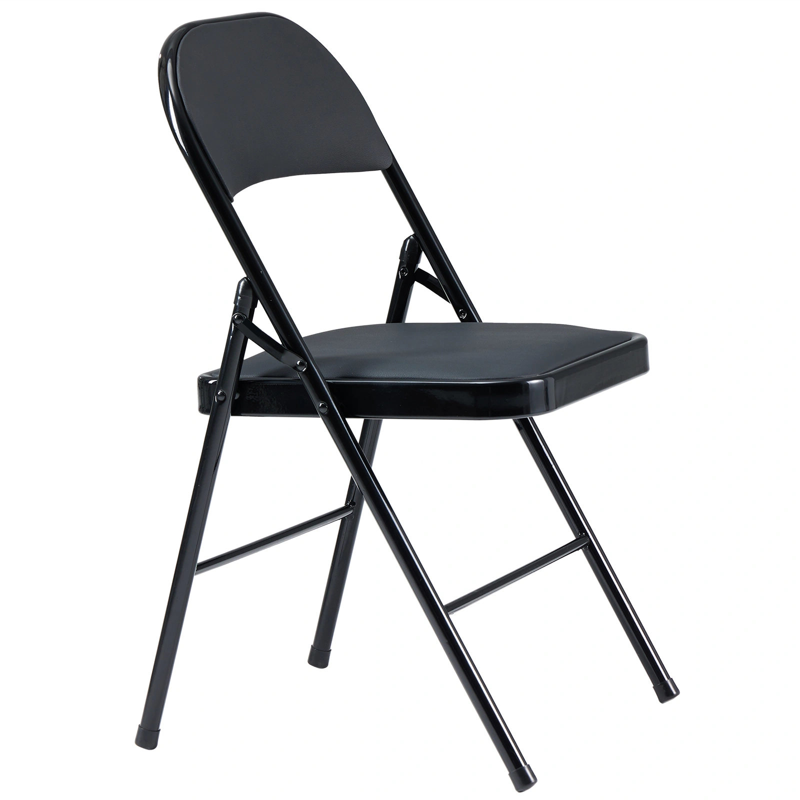 4pcs Elegant Foldable Iron & PVC Chairs for Convention & Exhibition Black view 51
