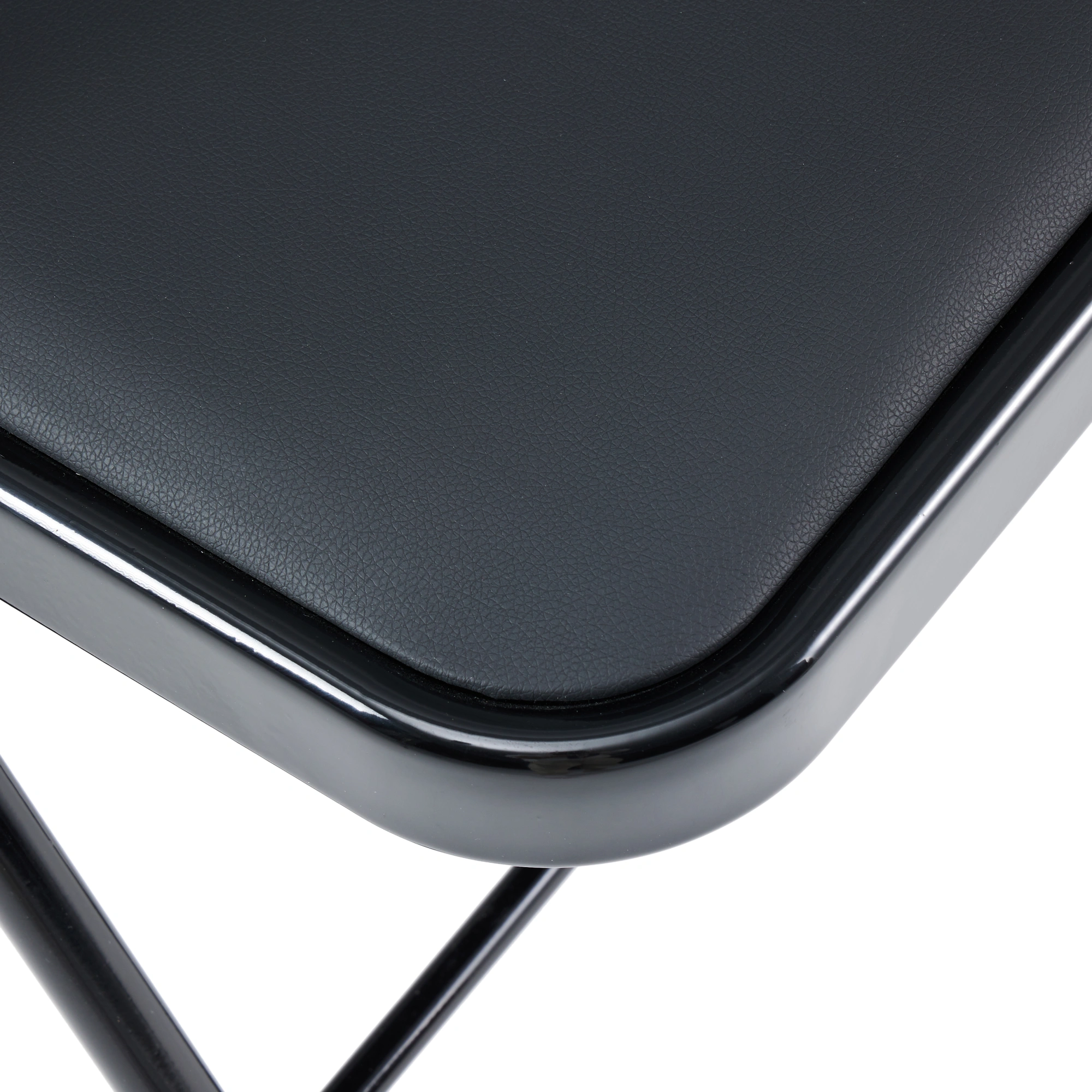 4pcs Elegant Foldable Iron & PVC Chairs for Convention & Exhibition Black view 53