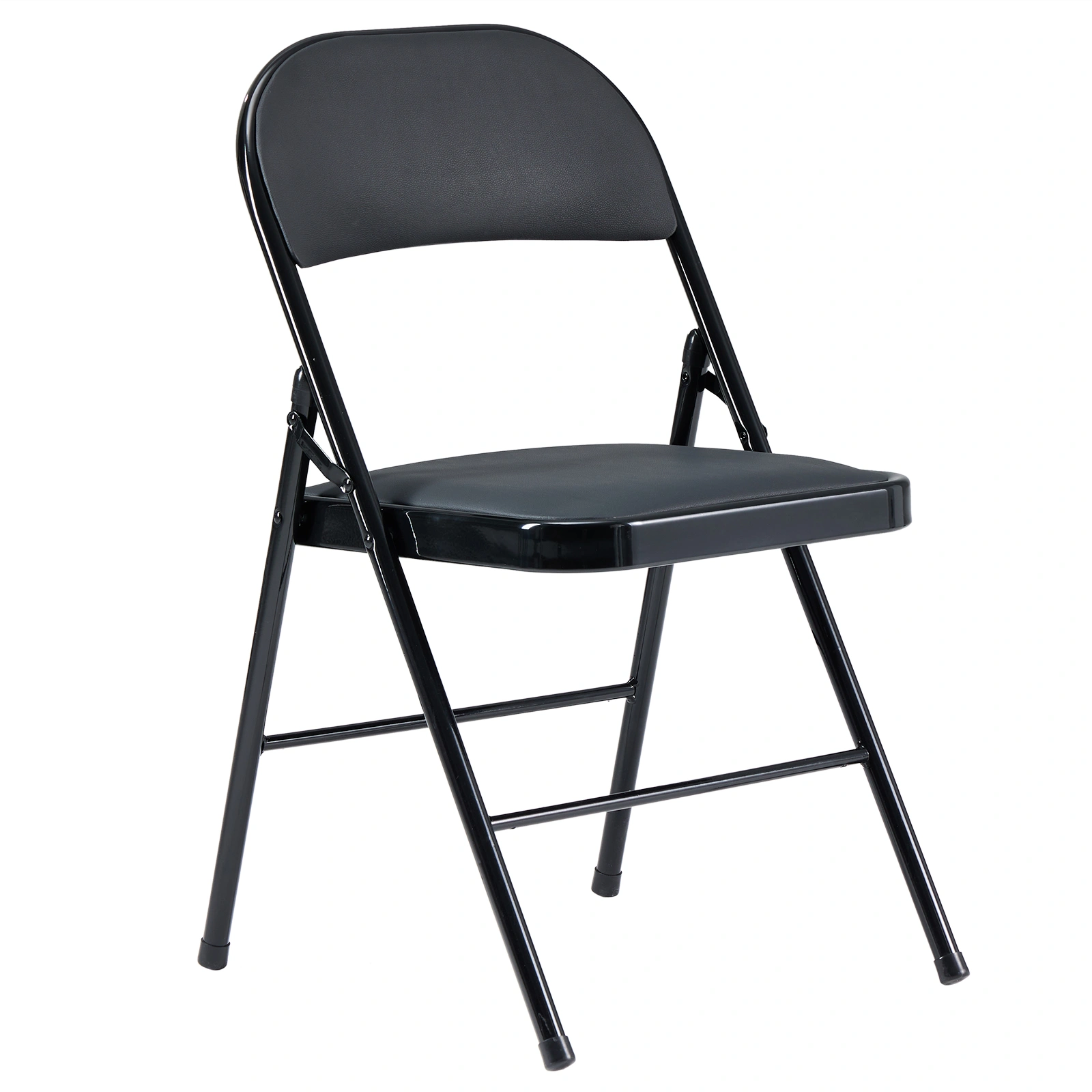 4pcs Elegant Foldable Iron & PVC Chairs for Convention & Exhibition Black view 54
