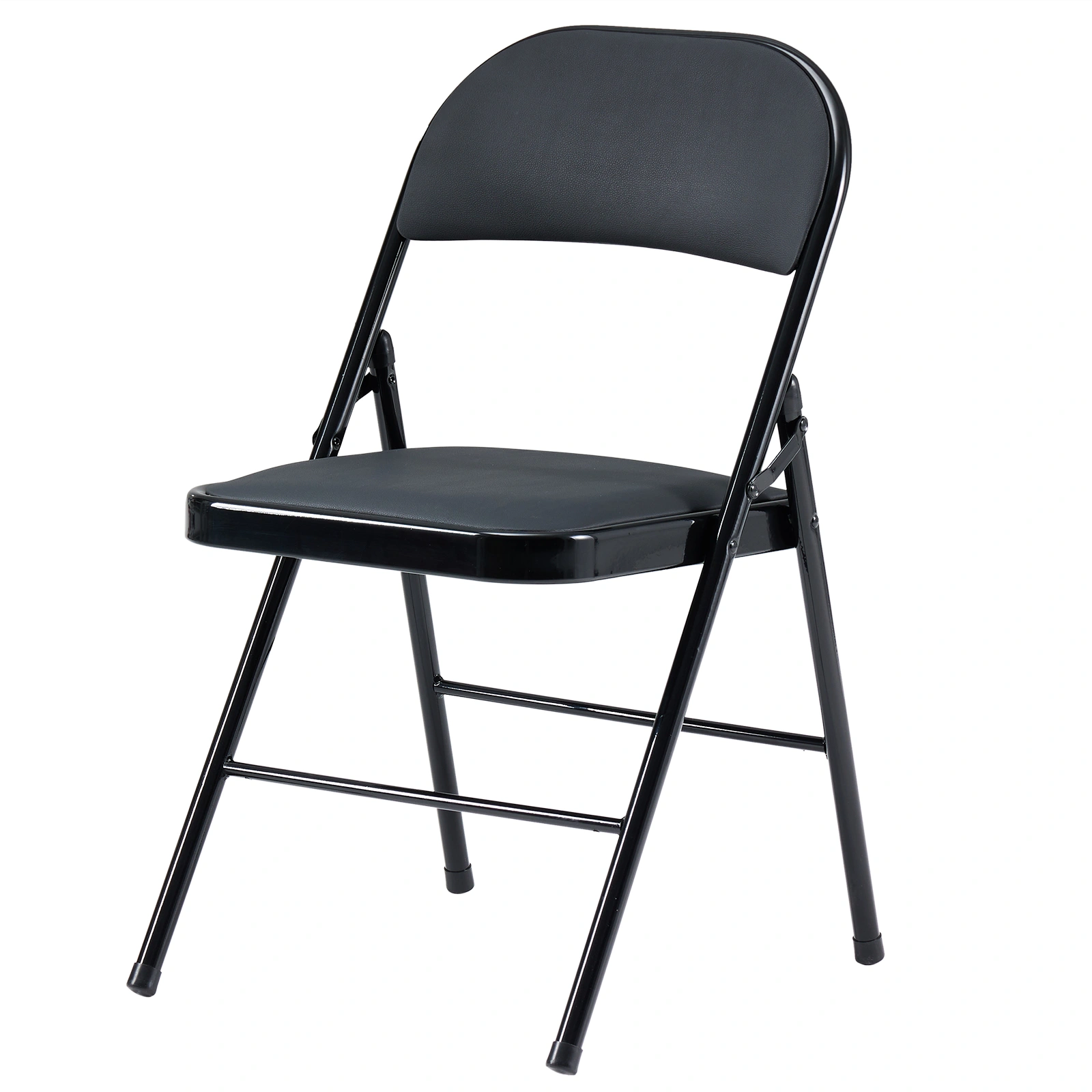 4pcs Elegant Foldable Iron & PVC Chairs for Convention & Exhibition Black view 61