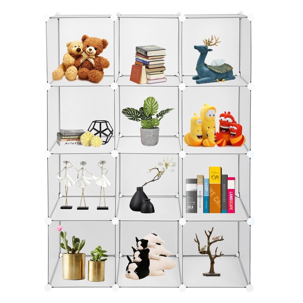 12-Cube Storage Organizer Bookshelf & Closet Shelf DIY Cubes Cabinet System Modular Room Divider view 2