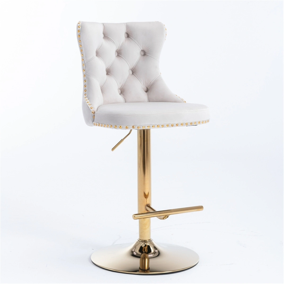 Contemporary Bar Stools Set of 2, Mid-Century Dining Chair with Metal Frame, Swivel Office Chair for Kitchen Island view 3