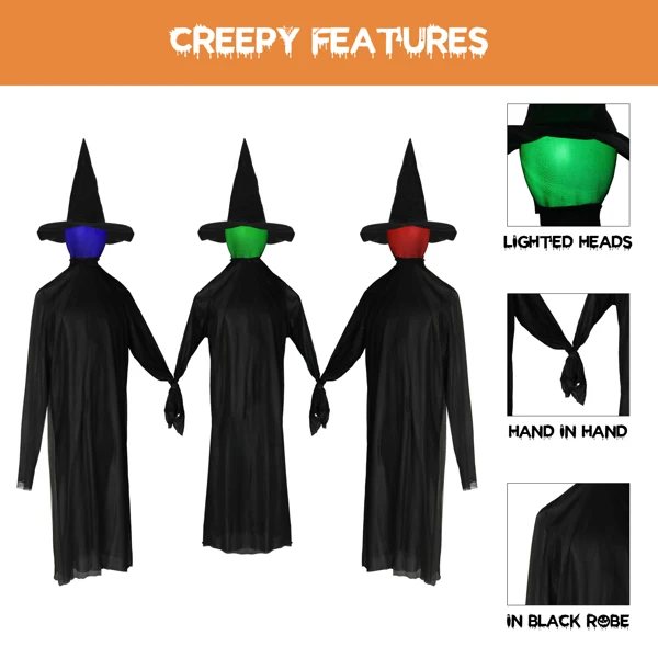 Halloween Black Witches with Change Colors view 2