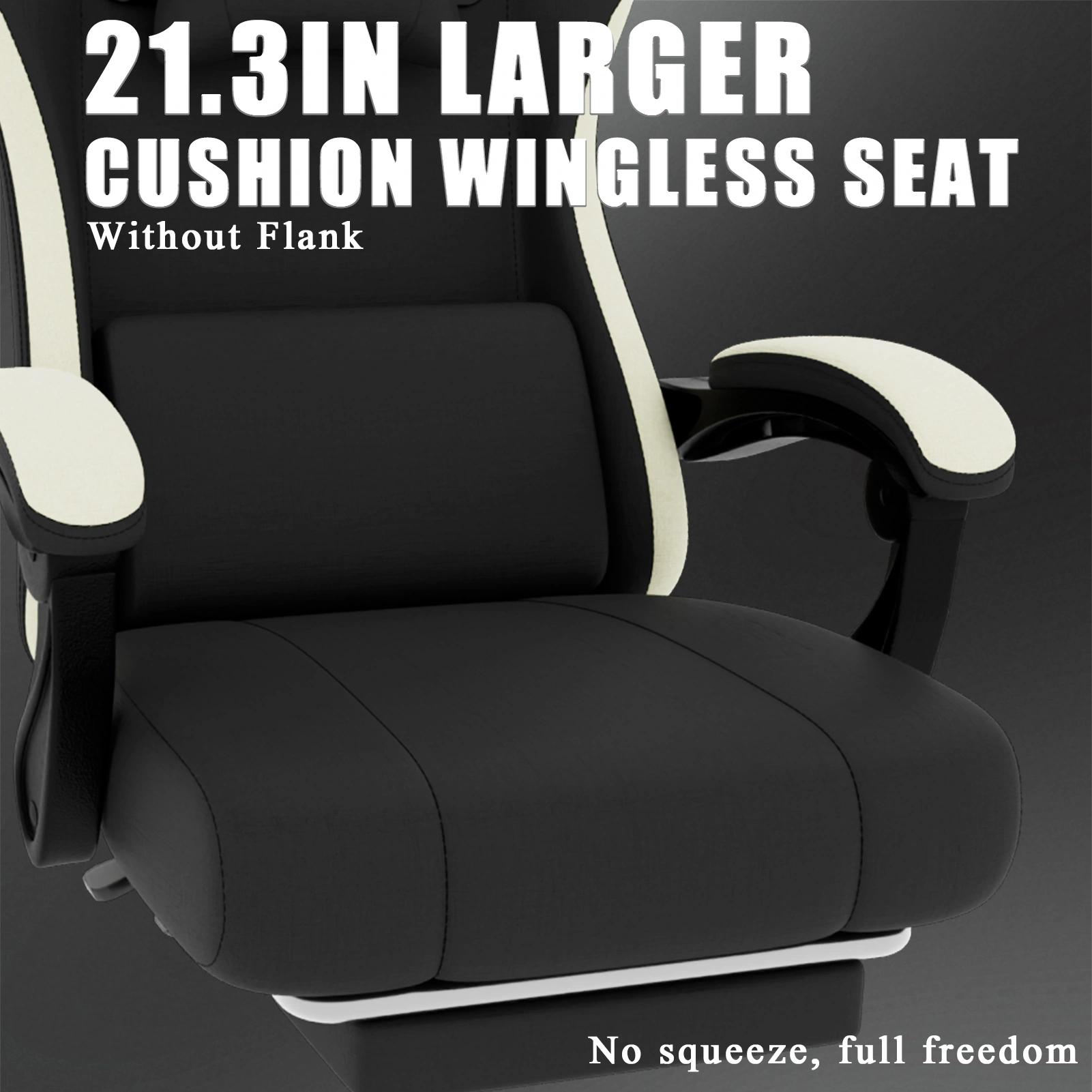 Ergonomic Gaming Chair with Pocketed Spring Cushion, Breathable Fabric Computer Chair with Footrest, Adjustable Lumbar Support Video Game Chair view 5