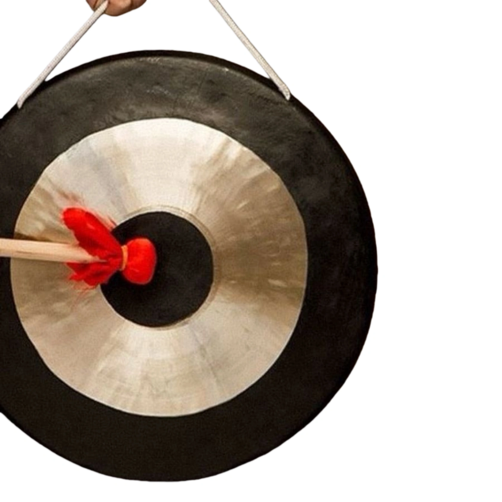 50cm Two-Tone Handmade Brass Gong - Traditional Chinese Percussion Instrument for Wedding, Meditation & Sound Healing