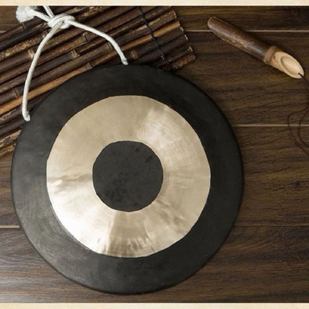 50cm Two-Tone Handmade Brass Gong - Traditional Chinese Percussion Instrument for Wedding, Meditation & Sound Healing view 5