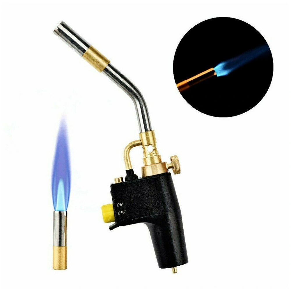 Propane Torch with MAPP Gas Adapter, Welding & Brazing Blowtorch, Plumber's Kit w/ 3 Nozzles for Hard Soldering view 2