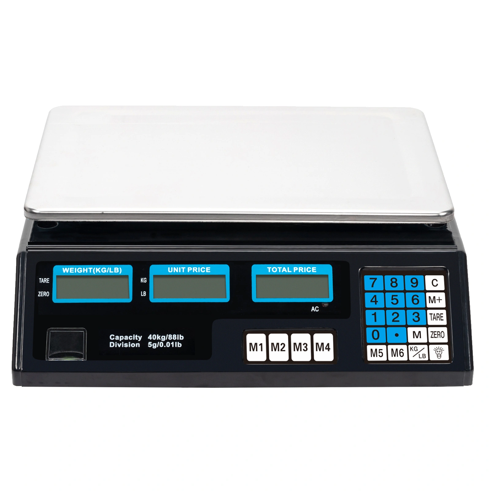 ACS-30 40kg/5g Digital Price Computing Scale for Vegetable US Plug Silver & Black