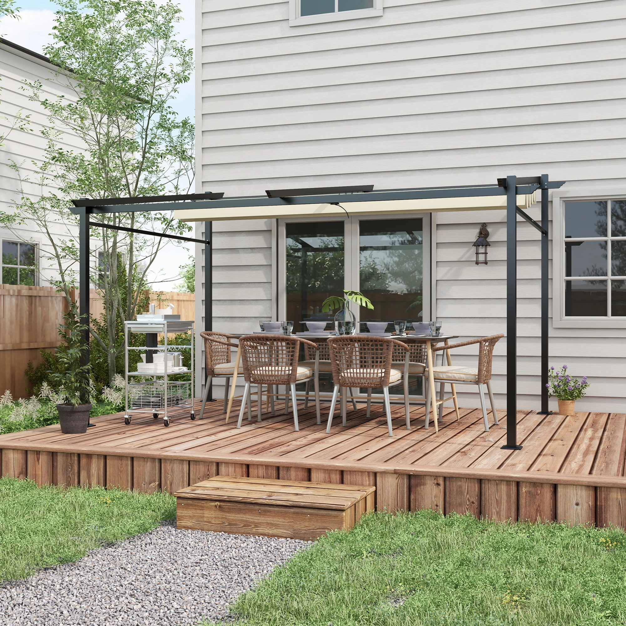 Sturdy Metal Frame Patio Gazebo / Pergola Gazebo, Outdoor Garden Canopy Tent, UV & Water Resistant Shade Structure for Patio
