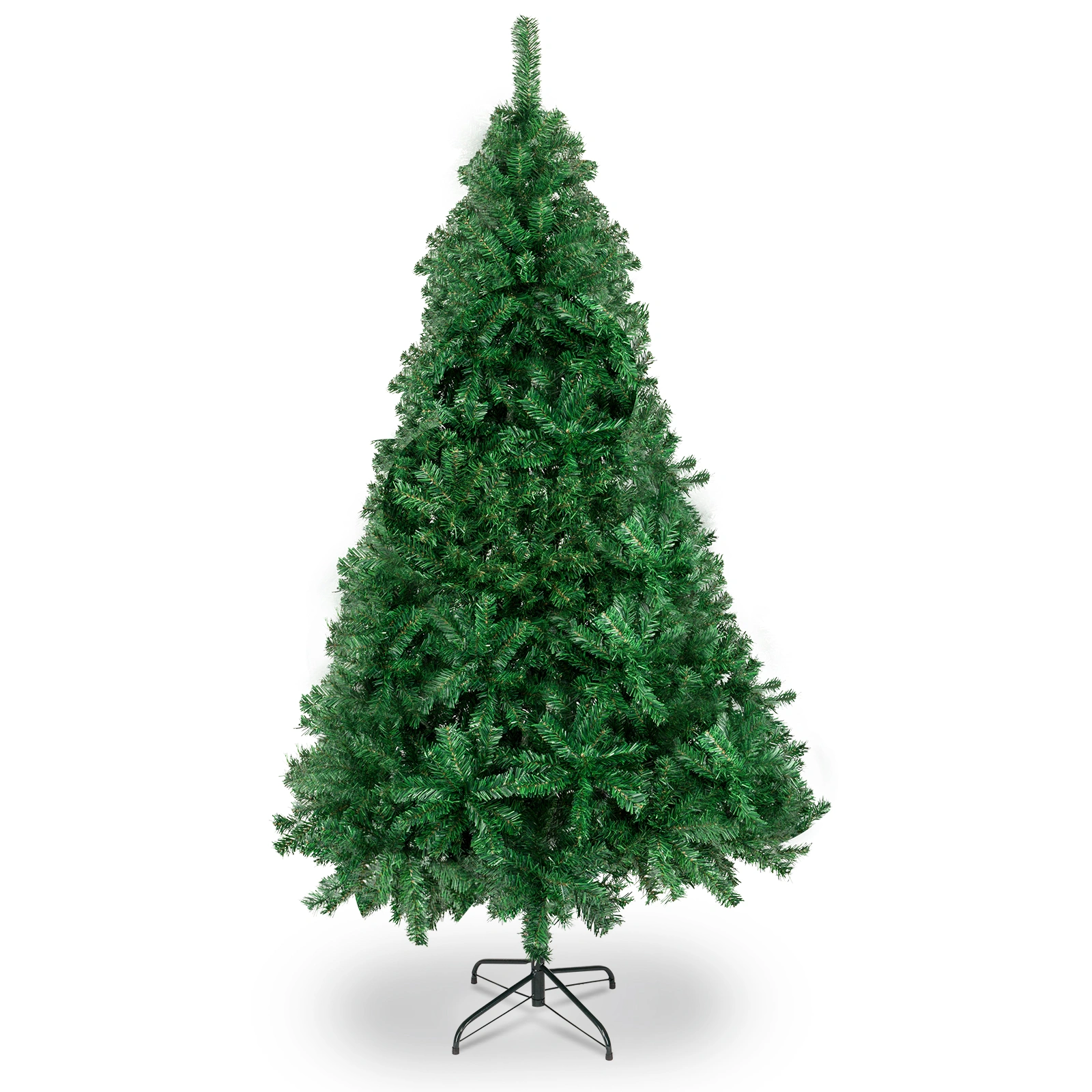 6FT Artificial Christmas Tree, Unlit Pine Tree w/650 Branch Tips, Sturdy Metal Stand, Holiday Home Office Decor, Green