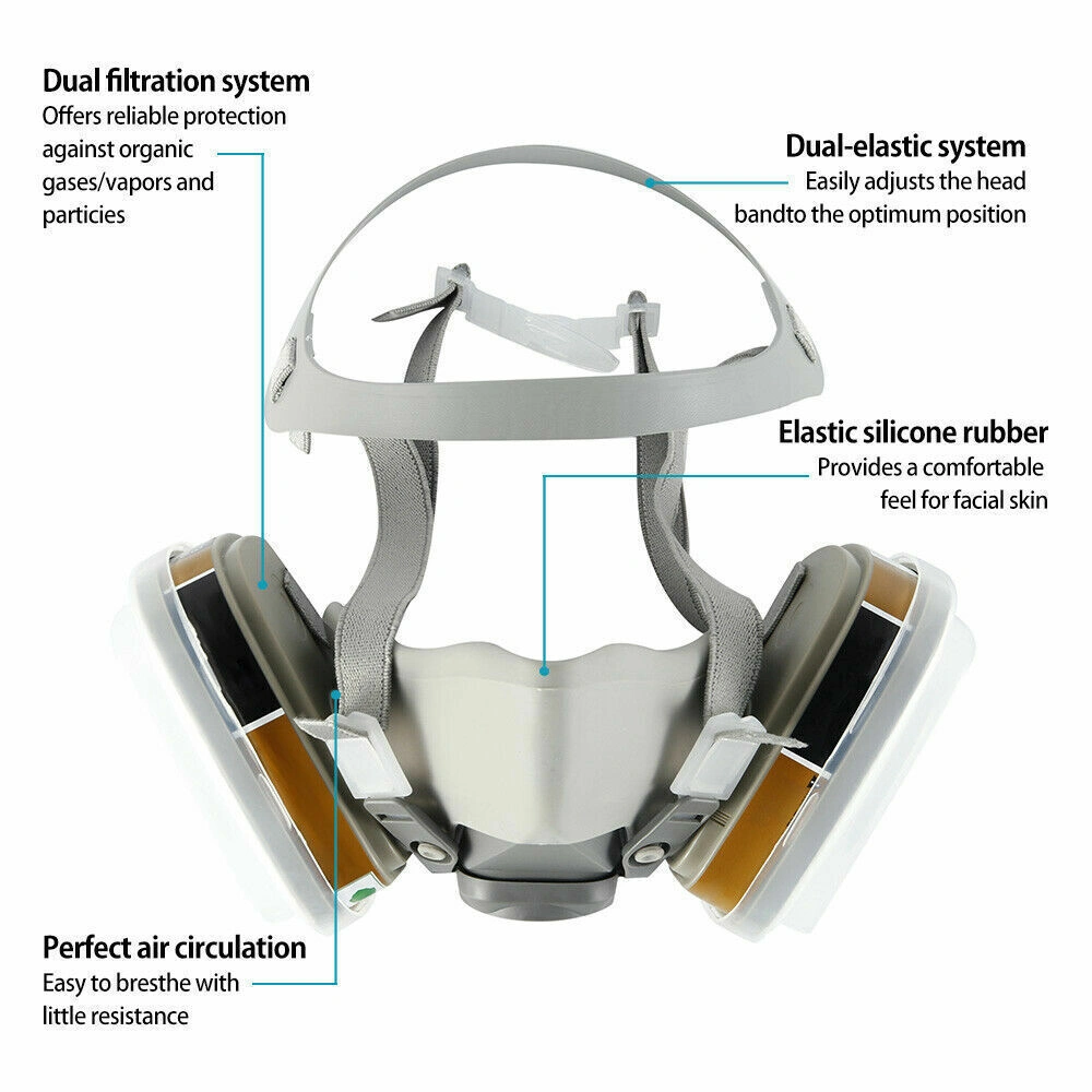 17-in-1 Full Face Gas Mask 6200 Respirator Spray Filter Chemical Protection Safety Equipment view 3