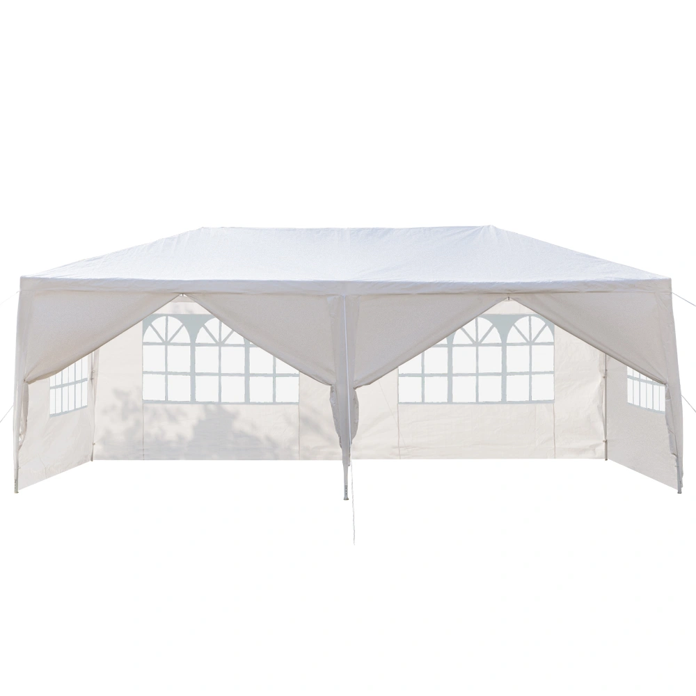 10'x20' Outdoor Party Tent with 6 Removable Sidewalls, Waterproof Canopy Patio Wedding Gazebo, White