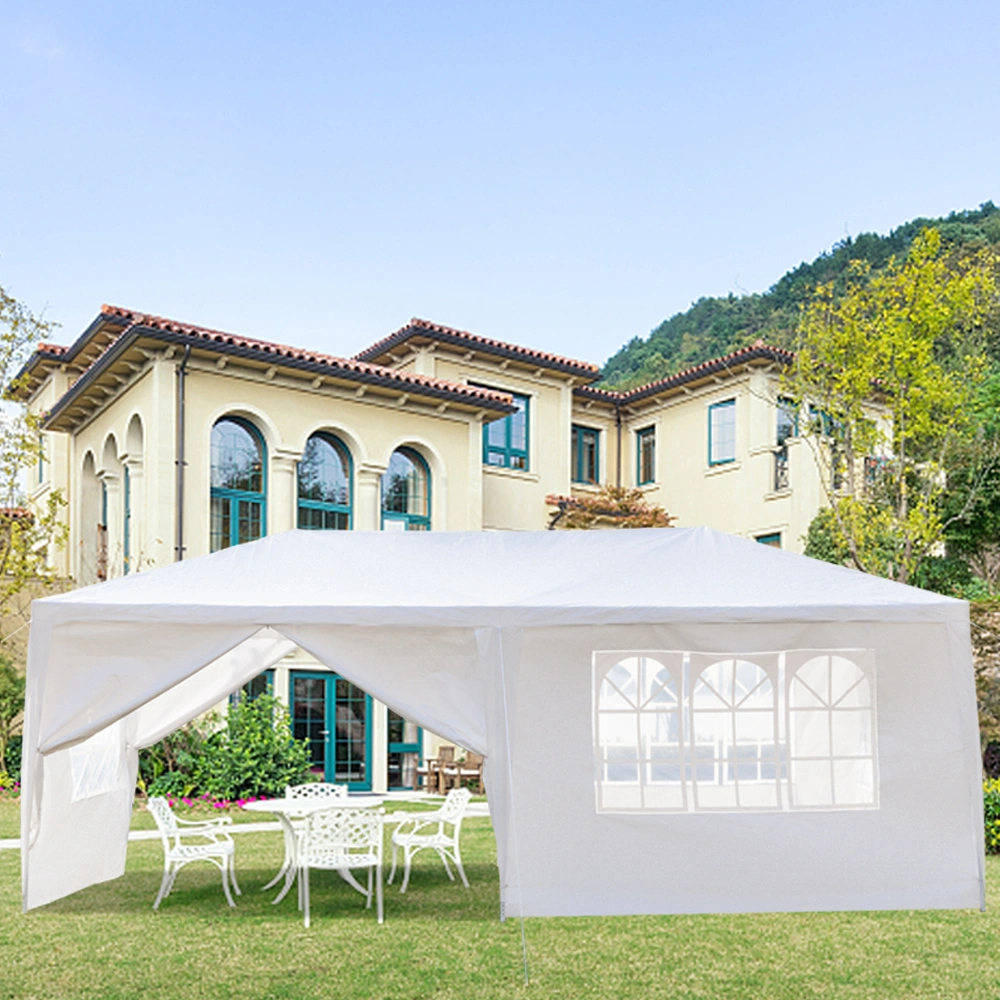 10'x20' Outdoor Party Tent with 6 Removable Sidewalls, Waterproof Canopy Patio Wedding Gazebo, White view 14