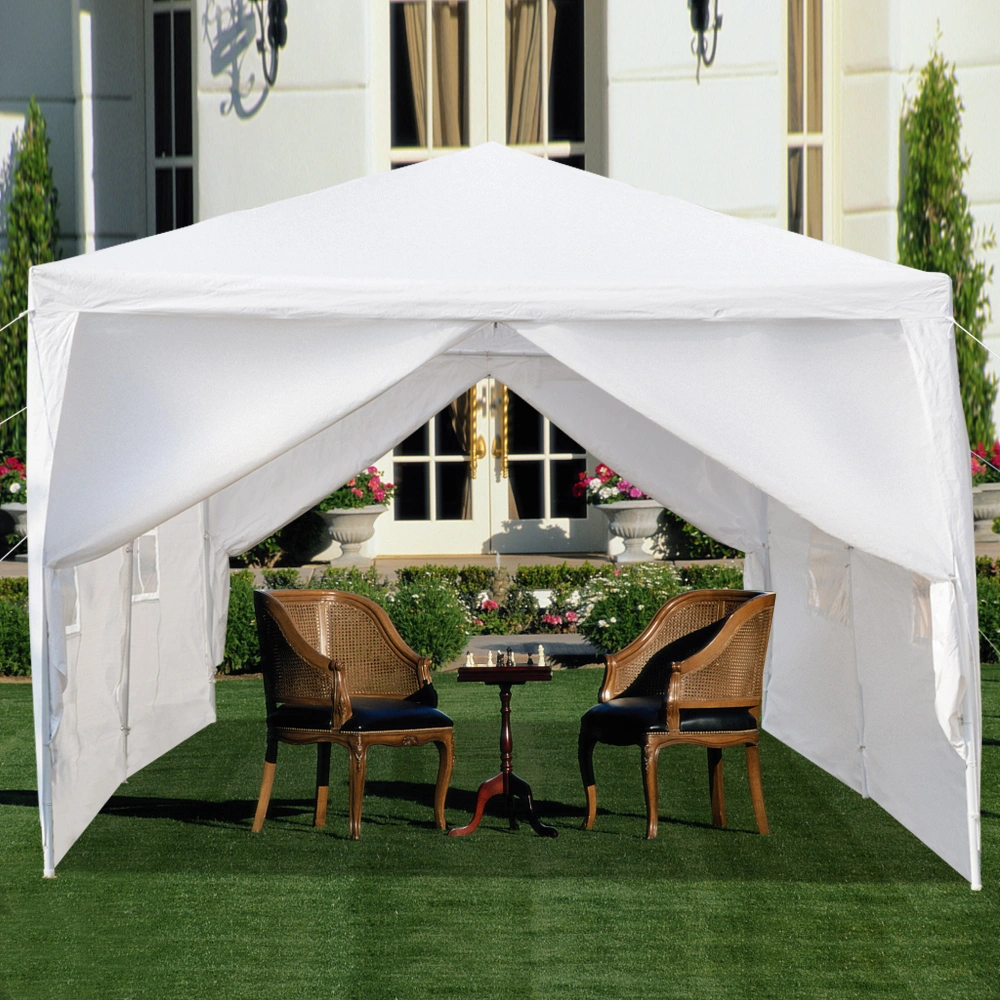 10'x20' Outdoor Party Tent with 6 Removable Sidewalls, Waterproof Canopy Patio Wedding Gazebo, White view 20