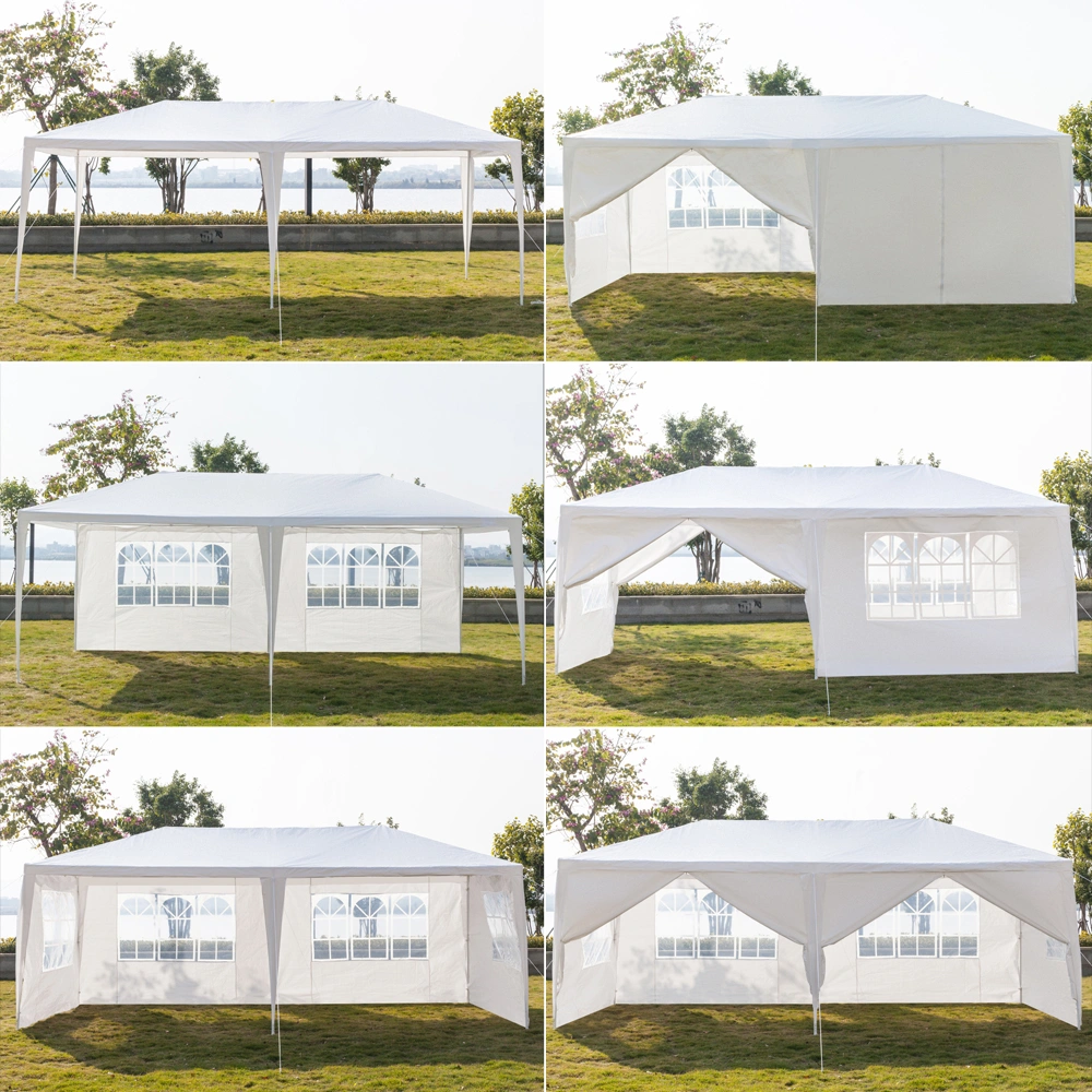 10'x20' Outdoor Party Tent with 6 Removable Sidewalls, Waterproof Canopy Patio Wedding Gazebo, White view 21