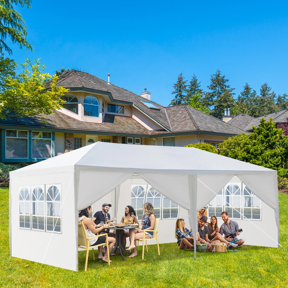 10'x20' Outdoor Party Tent with 6 Removable Sidewalls, Waterproof Canopy Patio Wedding Gazebo, White view 8