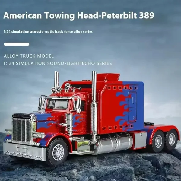 Semi Truck Toys for Boy Heavy Trucks,Metal Diecast Trucks Model Pull Back Cars with Light and Sound,Truck and Trailer Toys for Boys,Toy Trucks for Boys Age 4-8 view 6