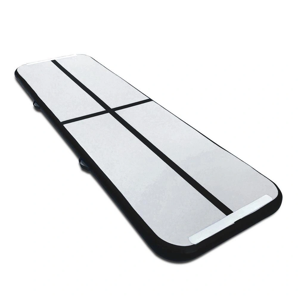 10ft Inflatable Tumble Mat with Electric Air Pump - Black & Gray Gymnastics Training Floor Mat view 3