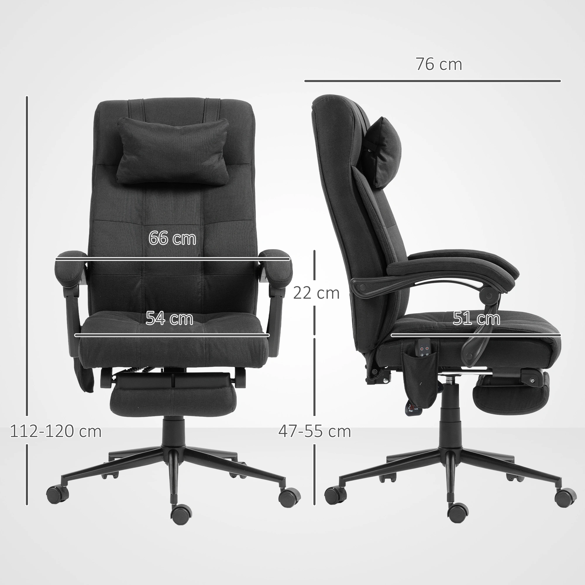 Ergonomic Office Chair with Massage - High Back Mesh Chair with Lumbar Support view 3