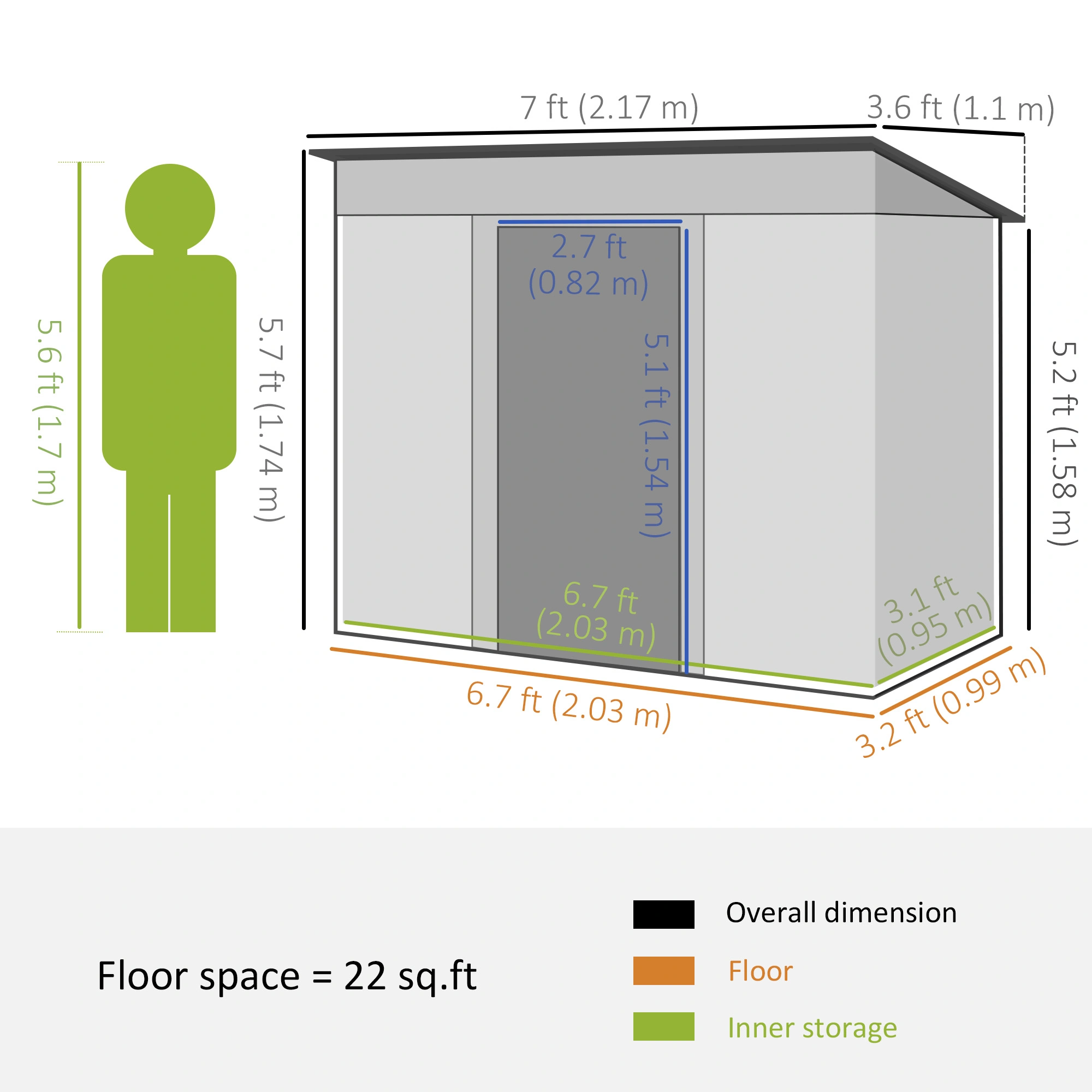 Heavy Duty Outdoor Garden Shed Storage Unit with Ventilation Roof for Patio Yard & Backyard view 3