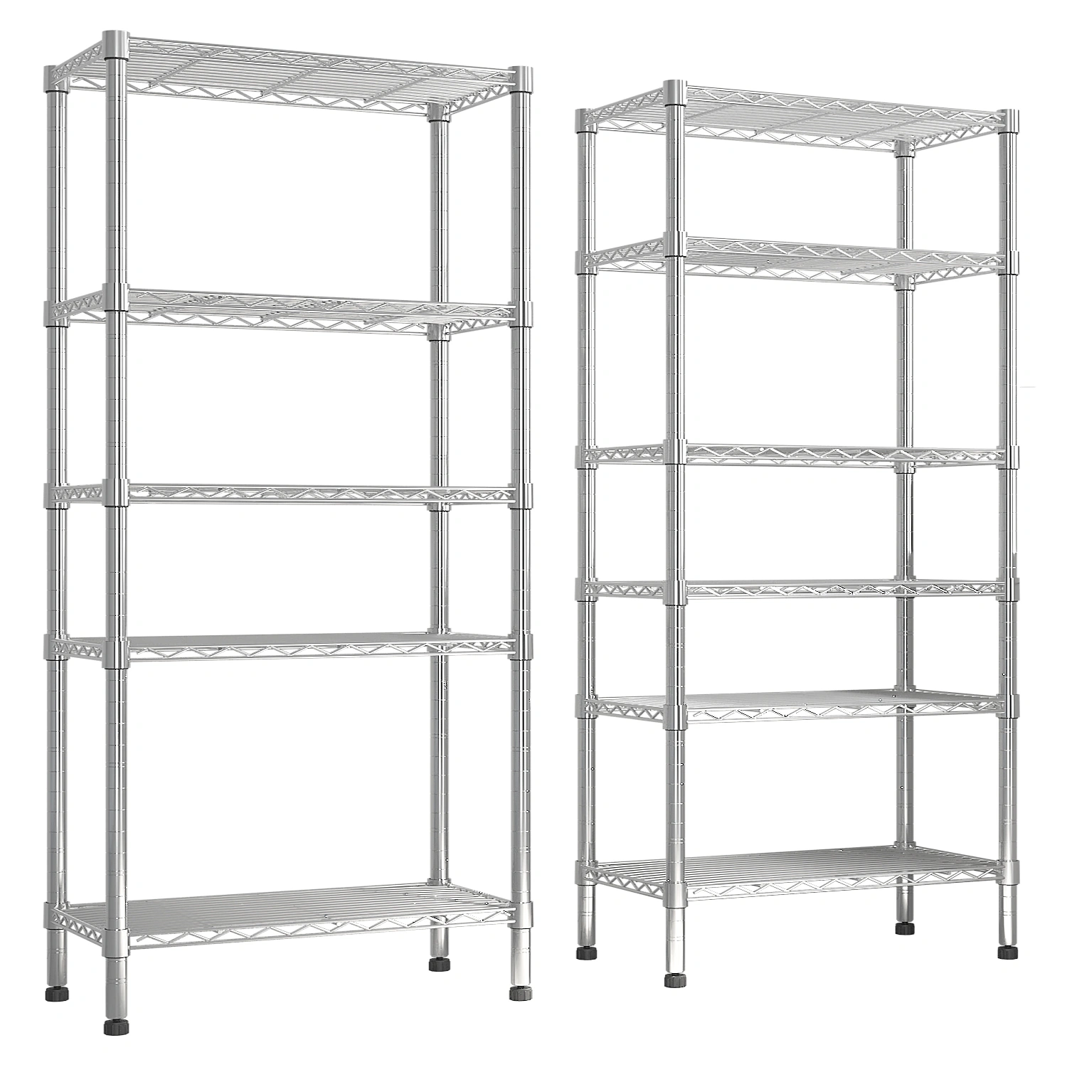 62.9''W Adjustable Storage Shelves NSF Wire Shelving Unit Multiple rows Shelving for Storage Rack Shelves for Storage Heavy Duty Garage Shelf Pantry Shelves Kitchen Shelving, 62.9''W*59.06''H*13 view 13