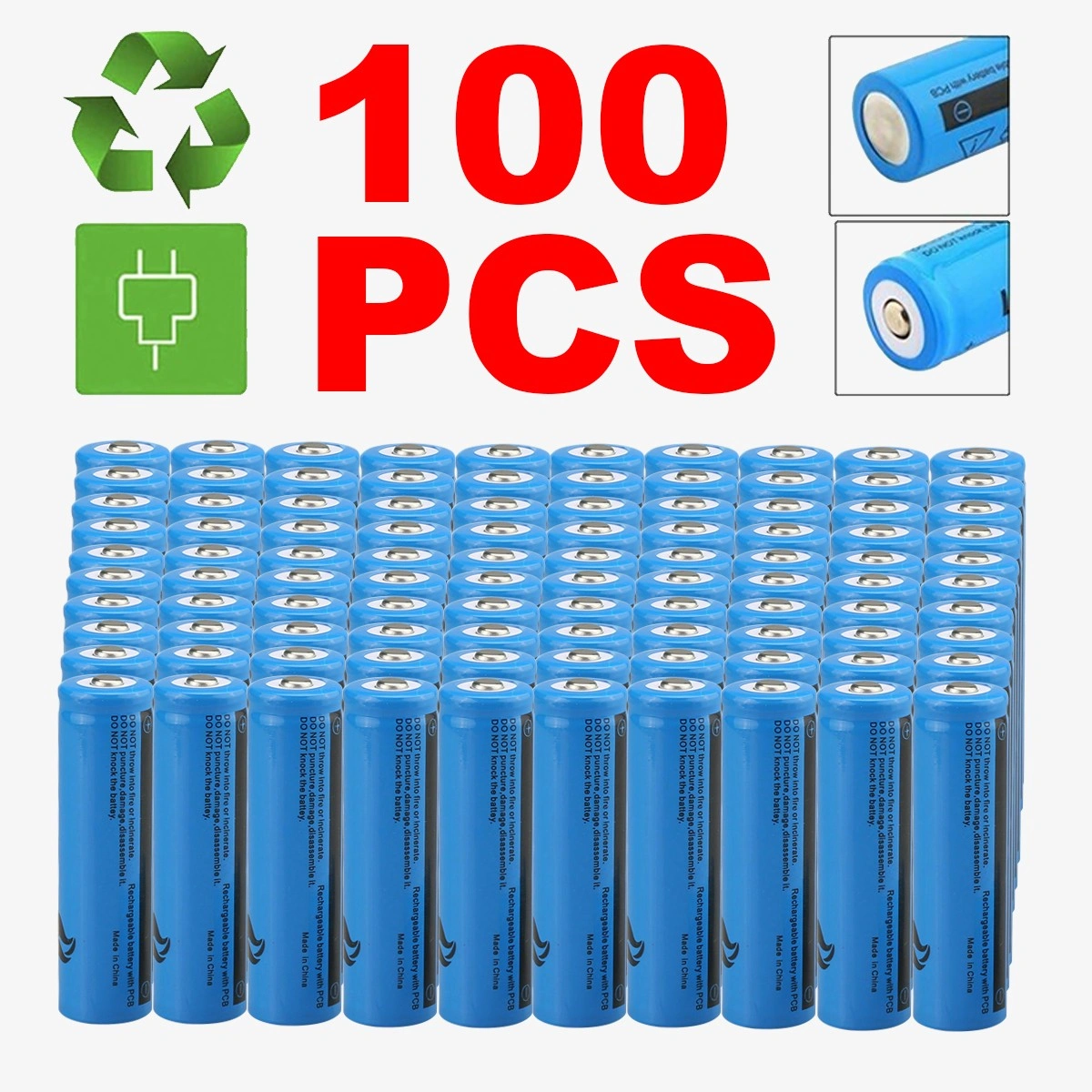 100pcs 18650