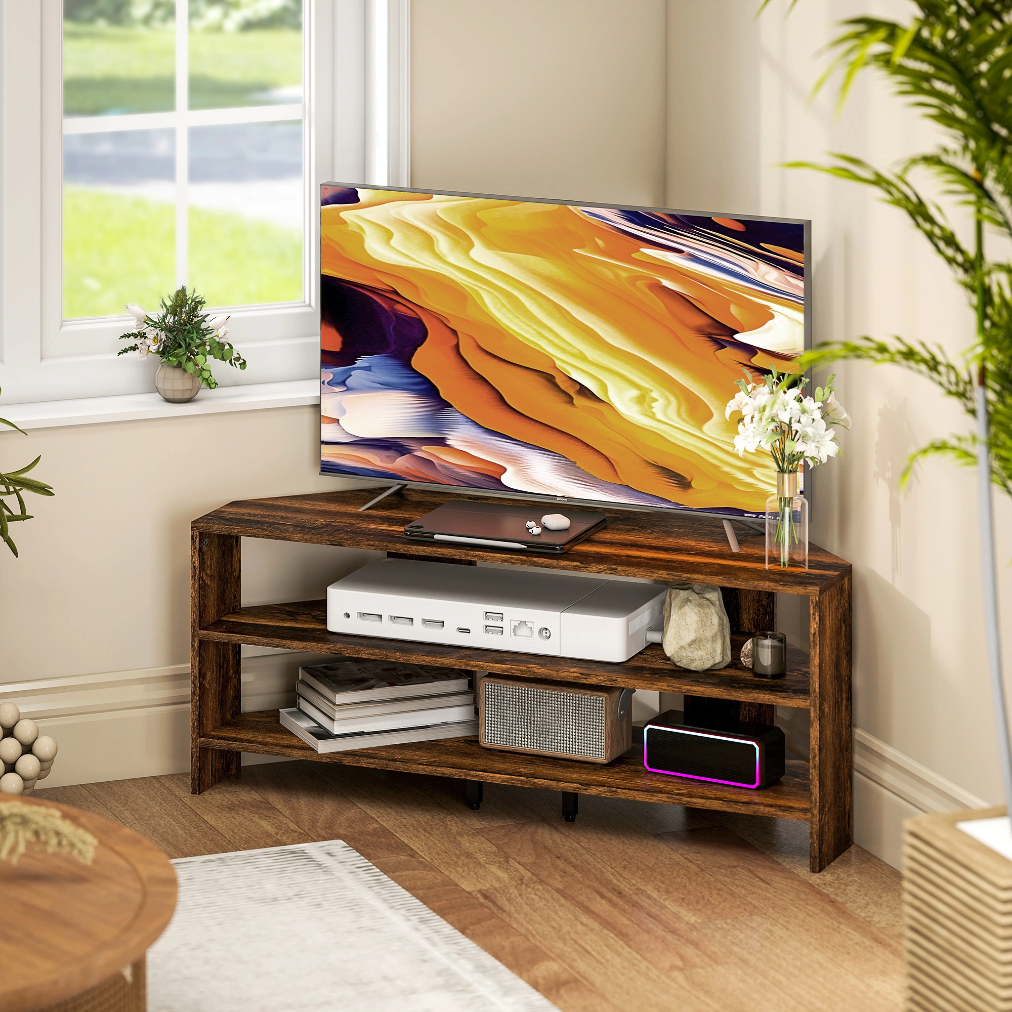 Modern TV Stand Cabinet - 55-65 inch Entertainment Center Storage Console