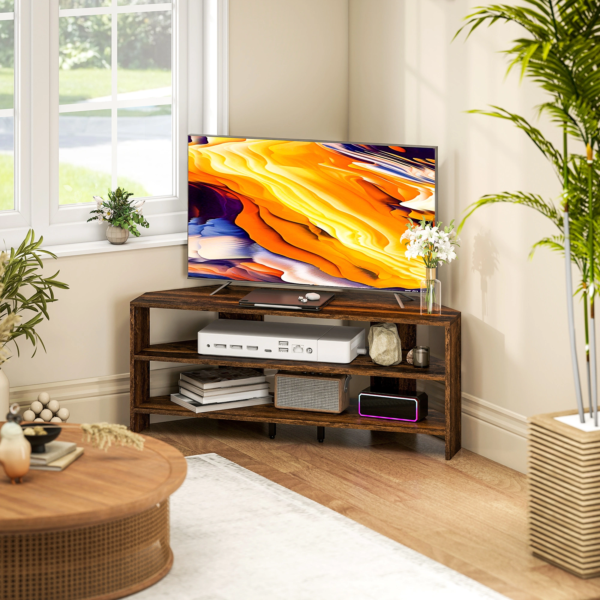 Modern TV Stand Cabinet - 55-65 inch Entertainment Center Storage Console view 3