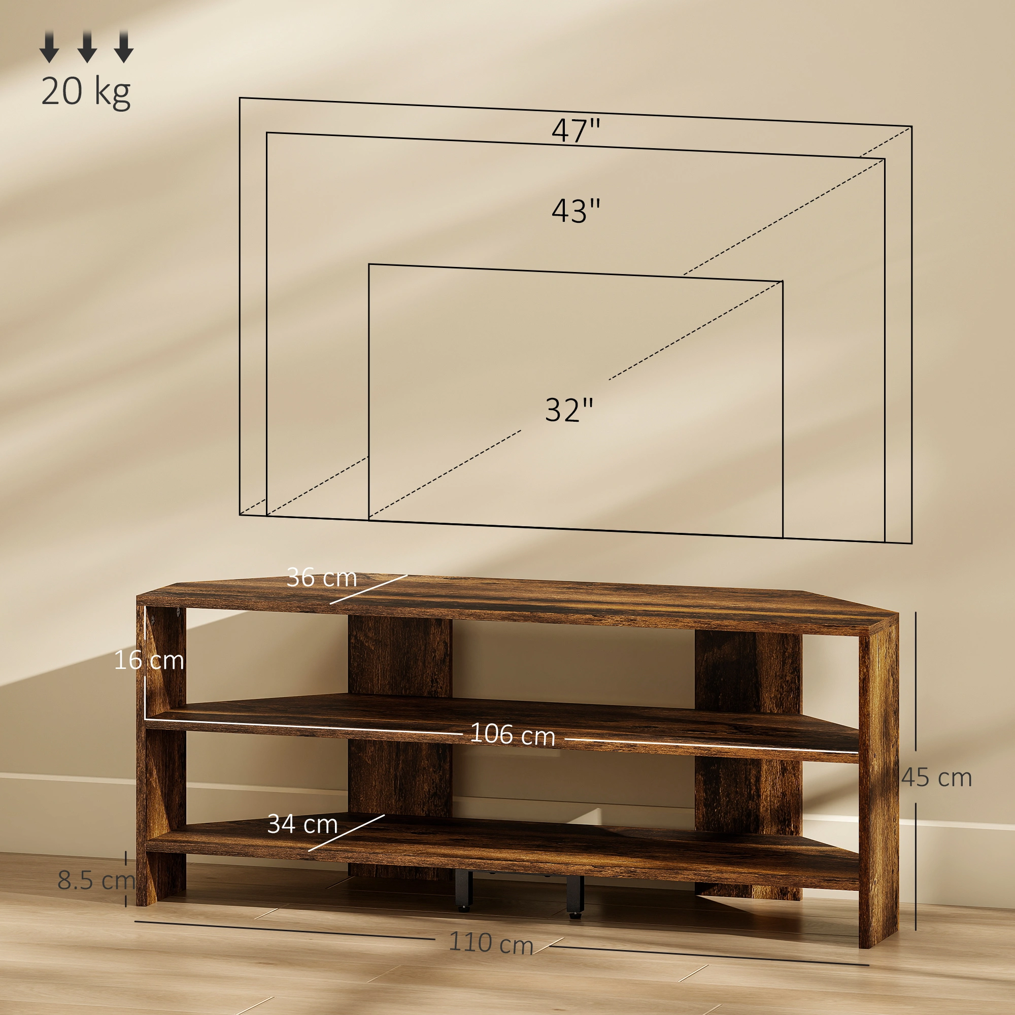 Modern TV Stand Cabinet - 55-65 inch Entertainment Center Storage Console view 5