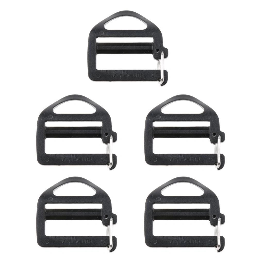 5Pcs 25mm Plastic Webbing Buckle Strap Slider for Outdoor Backpack Camping Gear Bag Attachment view 2