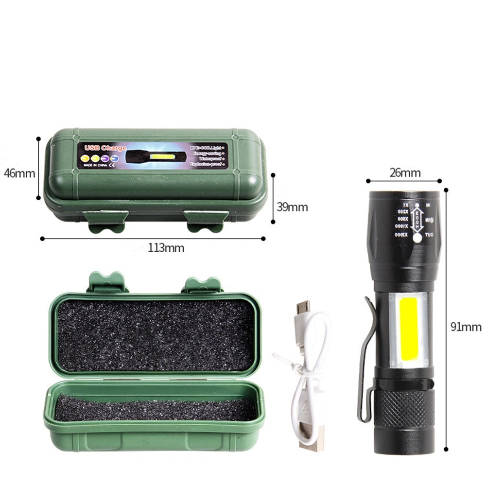 2 Pack USB Rechargeable LED Flashlights, Mini Portable Work Light & Camping Torch view 2