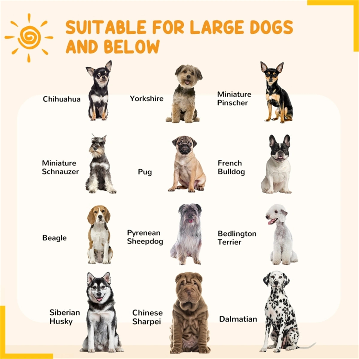 Large Dog Crate, Foldable Metal Pet Kennel with Dividers, Heavy Duty Wire Construction, Portable Travel Carrier, Soft Cushion Mat Included view 3