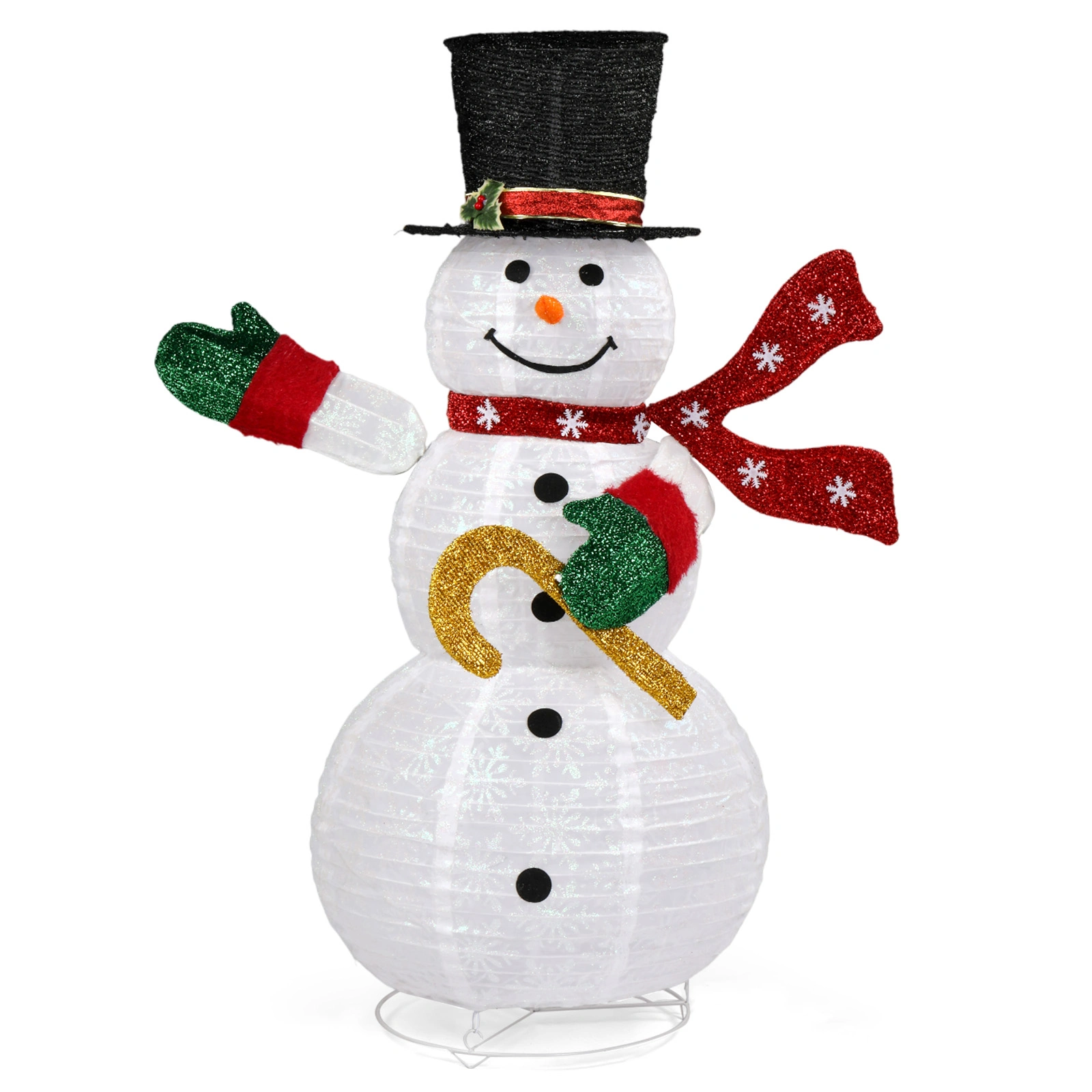 4ft Lighted Pop-Up Snowman, 100 LED Lights, Top Hat & Scarf, Outdoor Christmas Yard Decoration, Holiday Xmas Decor