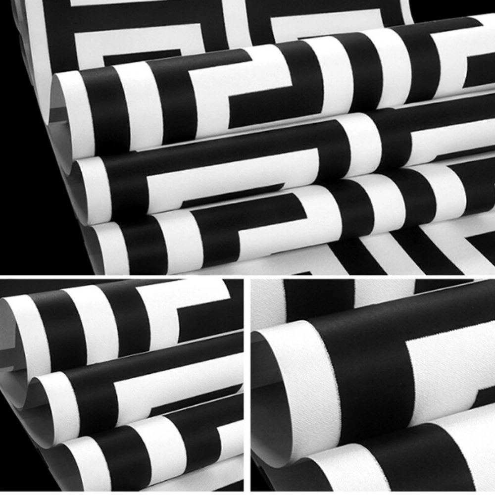 Debona Athena Greek Key Metallic Glitter Wallpaper - White & Black Decor view 3