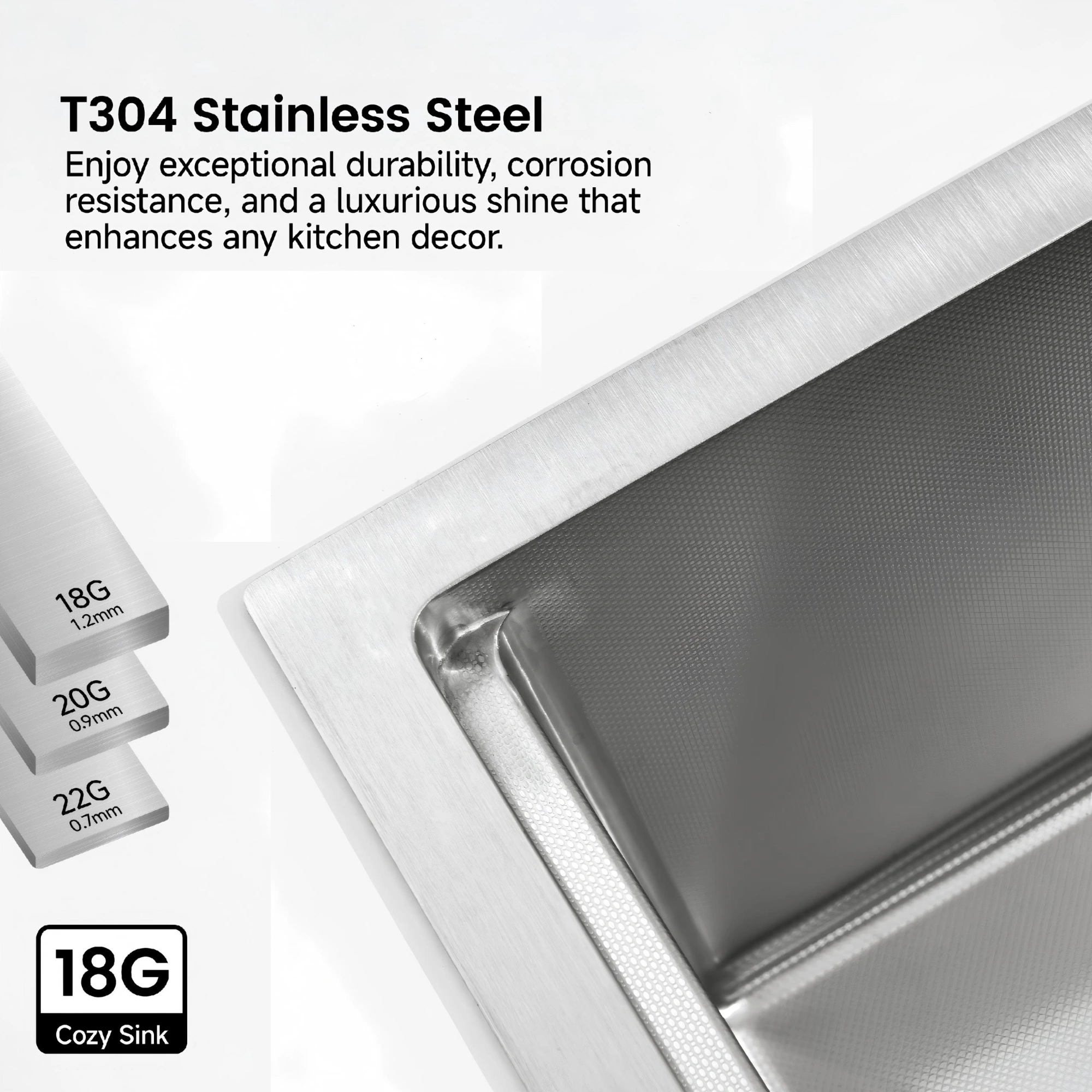 33x22 Inch Undermount Kitchen Sink 304 Stainless Steel Single Bowl with Pull Out Faucet, Whale Waterfall Design, Dishwasher Accessories, Dark Gray view 8
