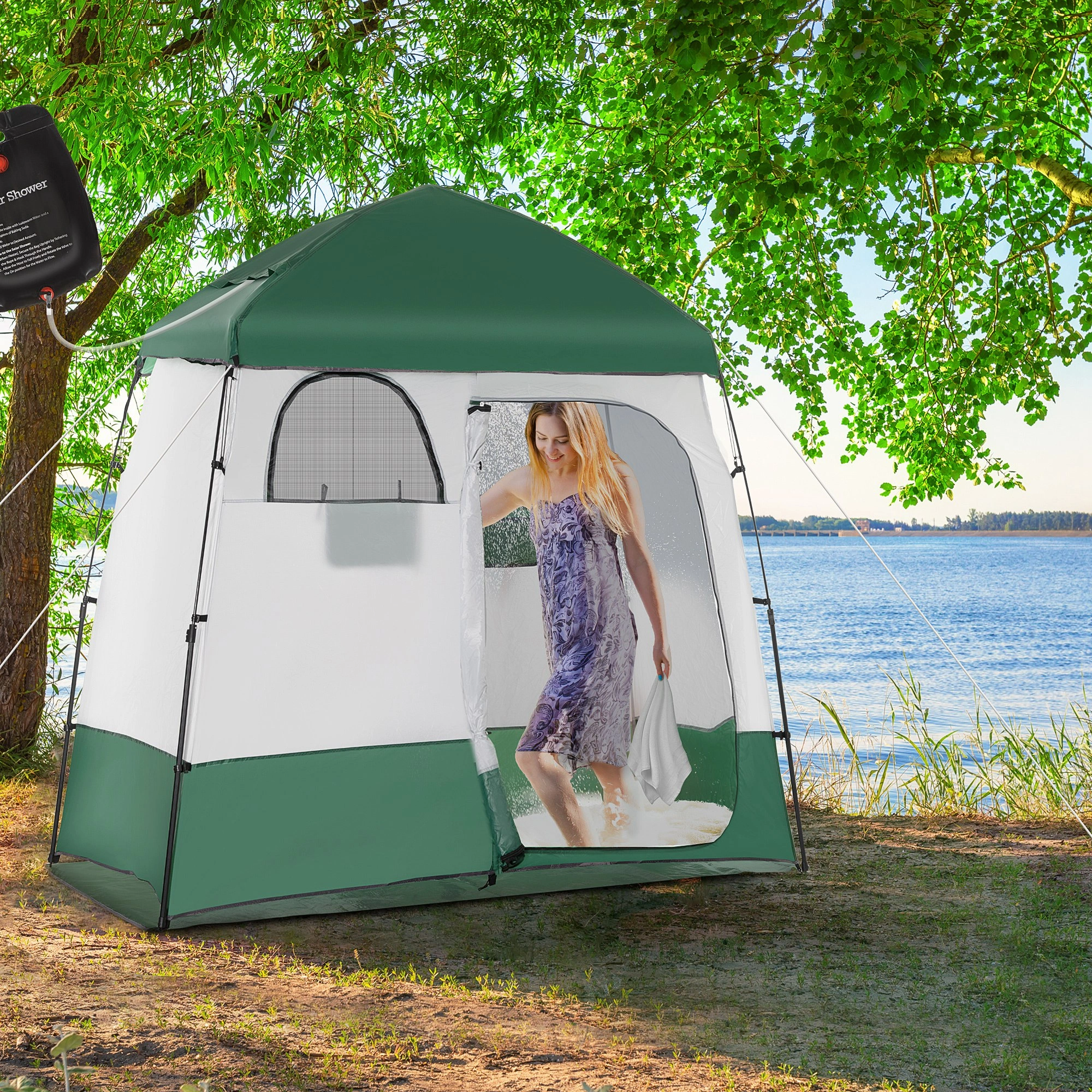 Pop Up Shower Tent Portable Outdoor Privacy Changing Room Lightweight Waterproof for Camping Travel