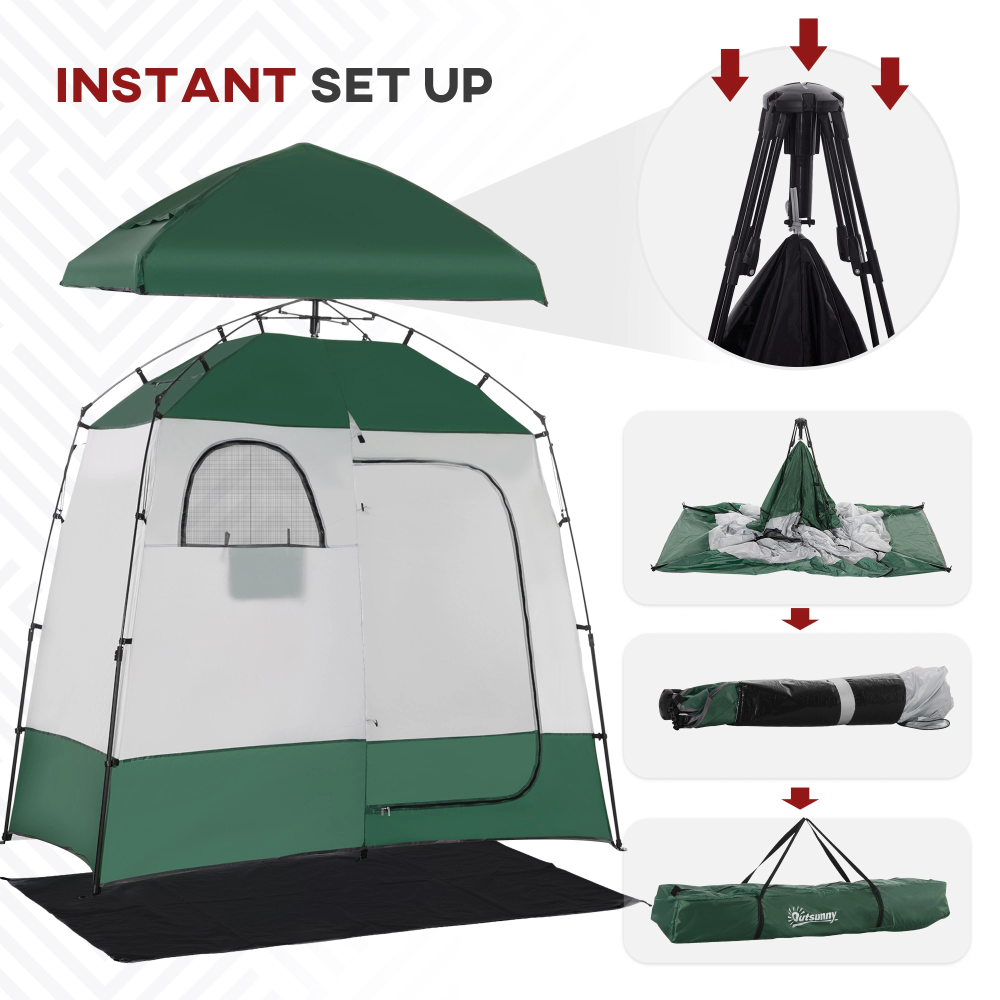 Pop Up Shower Tent Portable Outdoor Privacy Changing Room Lightweight Waterproof for Camping Travel view 3