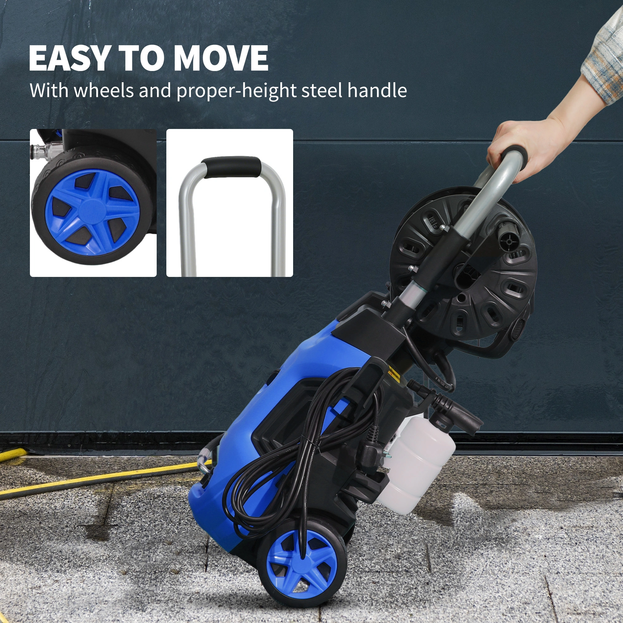 High Pressure Washer Electric, Portable Power Washer for Car, Patio and Outdoor Cleaning view 2