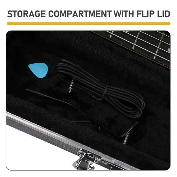 High Grade Electric Bass Guitar ABS Molded Hard Case Grayish Blue view 4