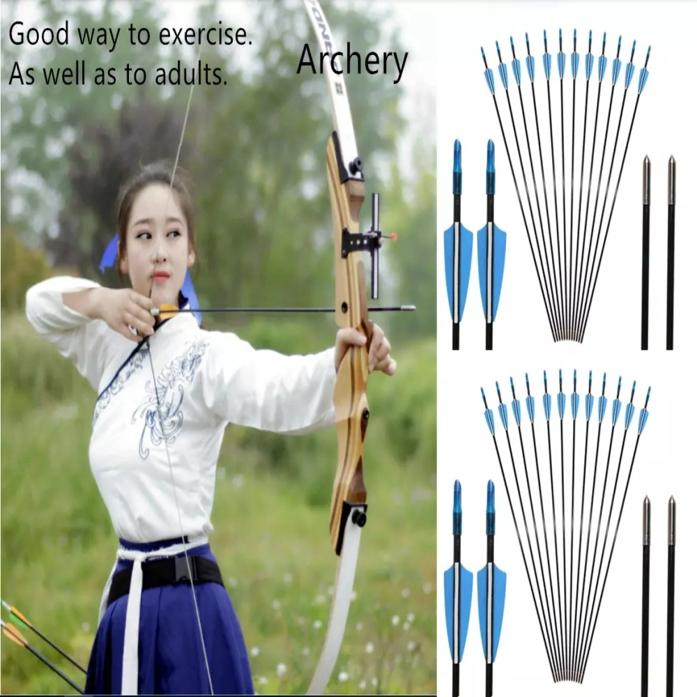 30x Fiberglass Arrows for Compound & Recurve Bow, 29-34 Inch Target Shooting Practice Arrows view 2