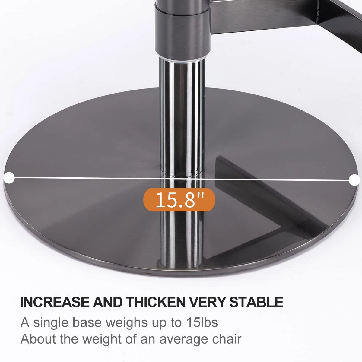 Black Titanium Stainless Steel Bar Stools,Grade Modern Leather Bar Chair with Backrest,Swivel Adjustable Height for Kitchen Counter and Dining Room (Brown 1pc) view 7