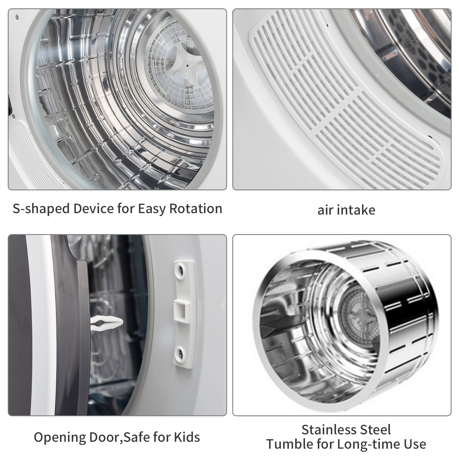 GDZ60-618E Upgraded 6kg Drum Dryer with LCD Screen UV Sterilization, White - 2 Cotton Filters Included view 19