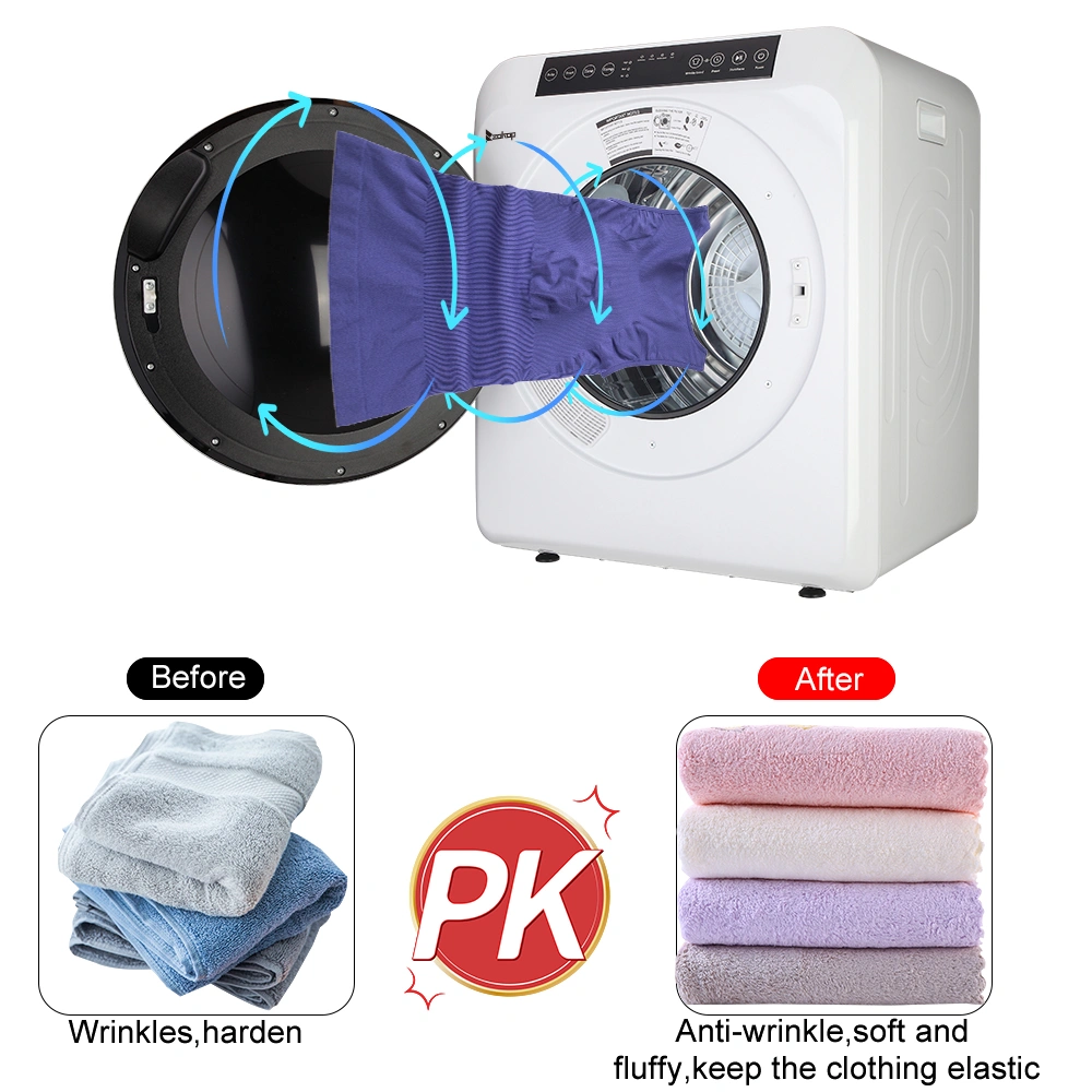 GDZ60-618E Upgraded 6kg Drum Dryer with LCD Screen UV Sterilization, White - 2 Cotton Filters Included view 4