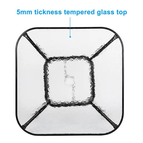 Outdoor Dining Table Square Toughened Glass Table Yard Garden Glass Table view 5