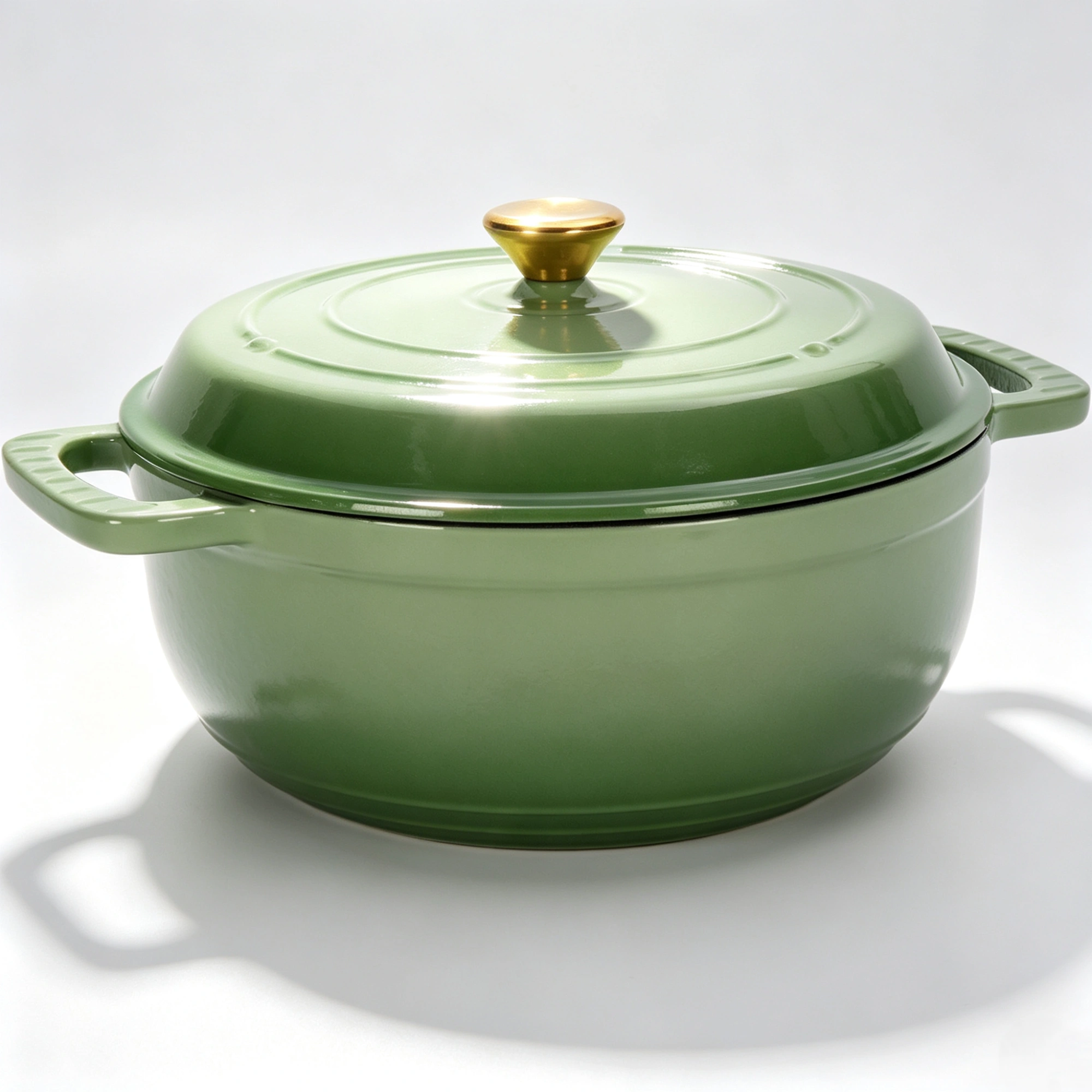 Cast iron 6QT cooking pot - Gradient red - Includes two silicone gloves - Enamel pot view 10